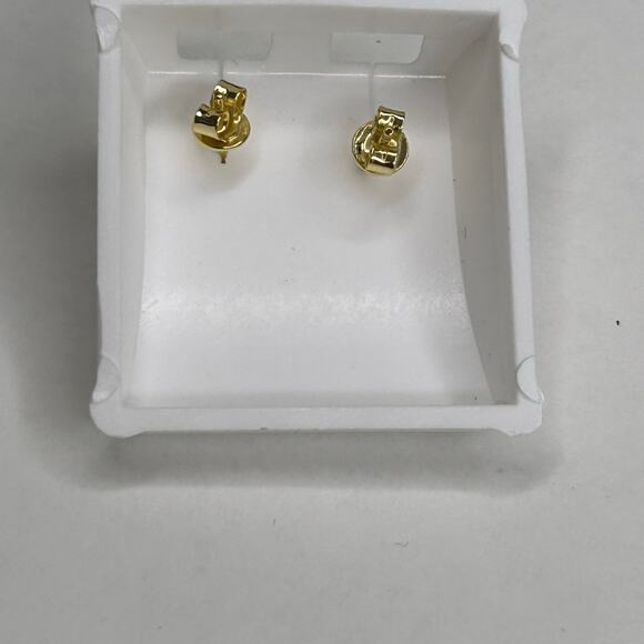 Genuine MOISSANITE EARRINGs with gold plated‎ studs. Tie, bow shaped - Picture 2 of 4